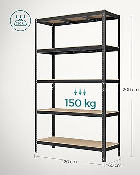 ラック スチールラック メタルラック 幅120cm 5段 STR-1200 Amazon｜SONGMICS スチールラック 幅120㎝ メタルラック